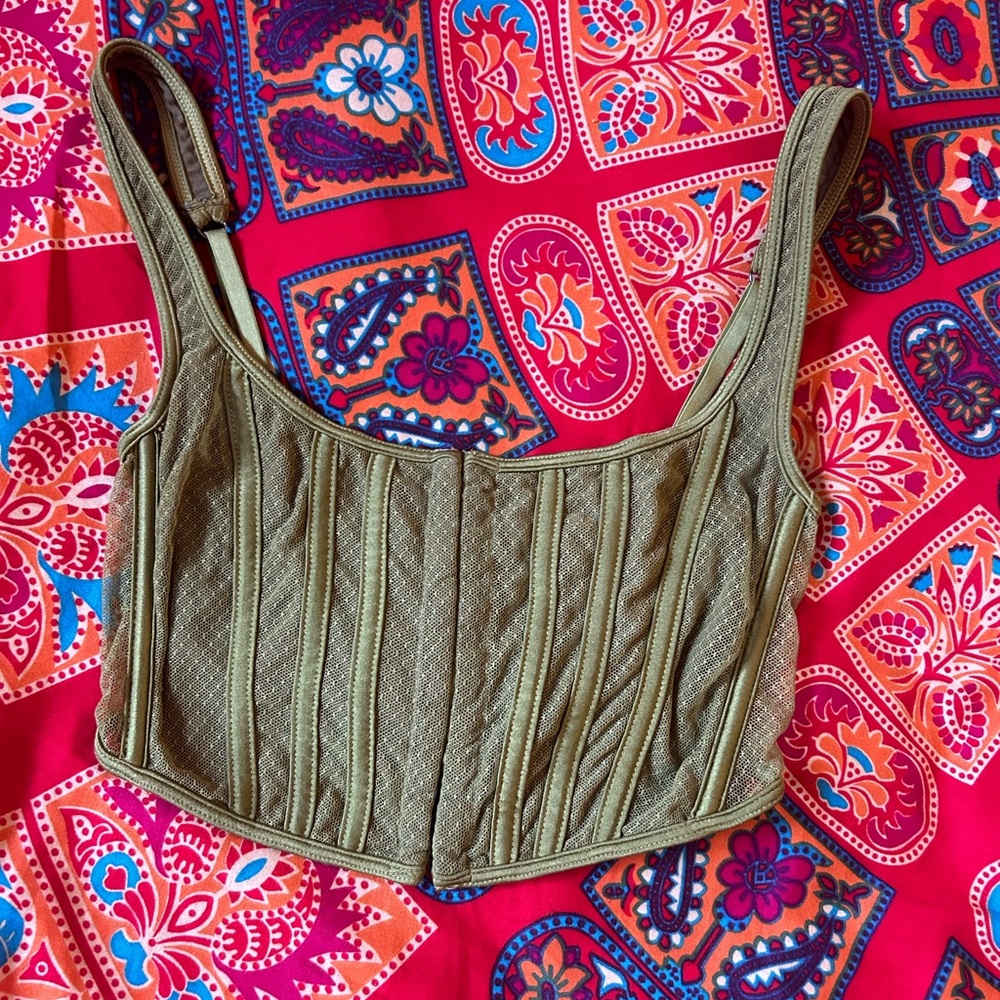 Olive Green Women's Corset Top
